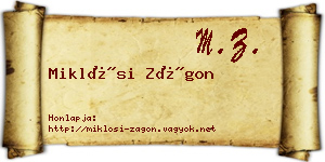Miklósi Zágon névjegykártya